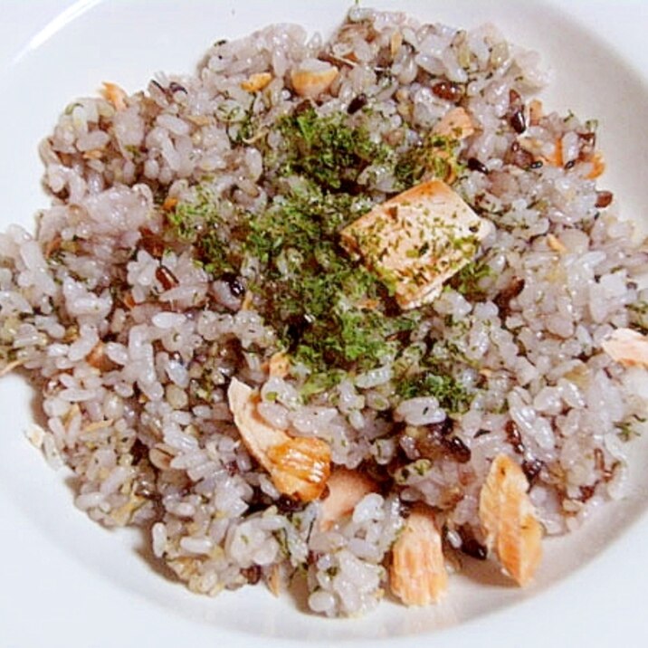 まな板と卵なし!シャケと青海苔のチャーハン♪